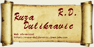Ruža Dulikravić vizit kartica